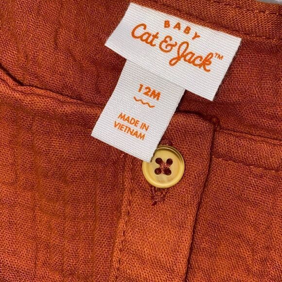 Cat & Jack Rust Romper Set Size 12 Months NWT - Picture 2 of 3
